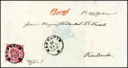 3 Kr., Frischer, Weißer Luxusbrief Mit K2 MANNHEIM Und Schreibschrift-L1 "Chargé" In Rot. (Michel: 18) - Other & Unclassified