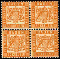 * 30 Kr., Ungebr. Kab.-Viererblock, Unteres Paar Postfrisch.<br/><b>Katalogpreis: Ca. 400,-</b> (Michel: 22b) - Sonstige & Ohne Zuordnung