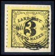 Briefst. 3 Kr., Vollzähniges Pracht-Briefstück.<br/><b>Katalogpreis: 150,-</b> (Michel: 2x) - Other & Unclassified