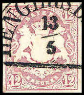 Gest. 12 Kr., Kab.-Stück Mit HK HENGERSBERG.<br/><b>Katalogpreis: 120,-</b> (Michel: 18) - Altri & Non Classificati