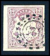 Gest. 12 Kr., Besonders Breitrandiges, Gestplt. Kabinettstück.<br/><b>Katalogpreis: 120,-</b> (Michel: 18) - Other & Unclassified