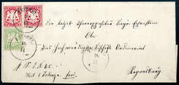 1 Kr. Mit Waagr. Paar (Ausgabe 1875) 3 Kr. Karmin Auf Luxusbrief Mit K1 ZWIESEL. (Michel: 22Ya,33(2)) - Other & Unclassified