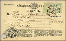 Beleg 1 Kr. Auf Ganzsachenkarte 2 Kr. Mit Klarem K1 MÜNCHEN I 26/6 (1874) In Die Schweiz (li. Unten Etwas Siegellack). ( - Autres & Non Classés