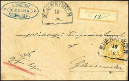 Beleg 10 Kr., Kab.-Stück Mit Klarem HK EDENKOBEN 16/6 (1875) Auf Kl. Rekommandiertem Brief Nach Gleisweiler, Seltener Er - Autres & Non Classés