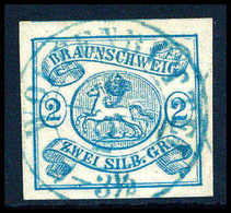 Gest. 2 Sgr., Außergewöhnlich Breitrandiges Luxusstück Mit Genau Zentr. Und Gerade Aufges. K2 WOLFENBÜTTEL In Blau. Ausn - Otros & Sin Clasificación