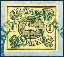 Briefst. 1 Sgr., Verkehrtes Wz., Luxus-Bfstk. Mit Blauem HK BRAUNSCHWEIG.<br/><b>Katalogpreis: 120,-+</b> (Michel: 6aY) - Autres & Non Classés