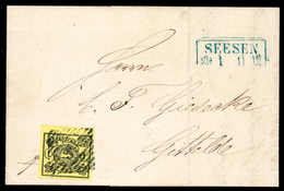 1 Sgr., Luxus-Oberrandstück Mit Zentr. Stempel "39" SEESEN 29/1 (1863) Auf Kl. Weißem Faltbrief Nach Gittelde, Fotobefun - Other & Unclassified