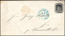 Beleg ½ Sch., Pracht-Umschlag Mit Blauem K2 HAMBURG ST.P. 21/12 67, Doppelt Sign. Engel BPP. (Michel: U11I) - Other & Unclassified