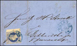 Beleg 2 Gr., Kab.-Stück Vom Re. Bogenrand Mit Reihenzahl "6" Auf Gef. Blauem Brief Von Lüneburg. (Michel: 24y) - Other & Unclassified