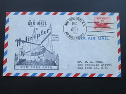USA 1952 Air Mail Via Helicopter. First Flight AM - III New York Area. Helikopterpost - Lettres & Documents