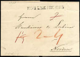 Beleg 1838, HOHENKIRCHEN, L1 Klar Auf Kab.-Brief Nach Norden. Selten. - Autres & Non Classés