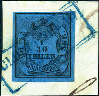 Briefst. 1/30 Th., Kab.-Bfstk. Mit Blauem R2 CLOPPENBURG.<br/><b>Katalogpreis: 120,-+</b> (Michel: 2I) - Other & Unclassified