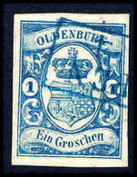 Gest. 1 Gr., Kabinettstück Mit Blauem R2 APEN.<br/><b>Katalogpreis: 220,-</b> (Michel: 12a) - Other & Unclassified