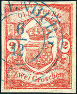 Gest. 2 Gr., Farbfrisches Und Sauber Gestplt. Exemplar (rep.).<br/><b>Katalogpreis: 550,-</b> (Michel: 13) - Autres & Non Classés