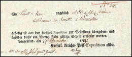 Beleg 1791, Langenfeld, Kaiserlicher Reichspostschein. - Other & Unclassified