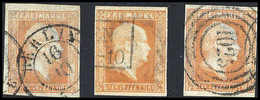 Gest. ½ Sgr., Drei Sauber Gestplt. Kab.-Stücke.<br/><b>Katalogpreis: 210,-</b> (Michel: 1(3)) - Altri & Non Classificati