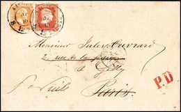 Beleg ½ Sgr., Mischfrankatur Mit Ausgabe 1857, 3 Sgr. Gelborange, Frische Kab.-Stücke Auf Schönem Weißem Kuvert Nach Par - Otros & Sin Clasificación