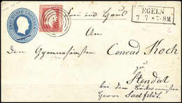 Beleg ½ Sgr., Luxusstück Mit Klarem Stempel "365" EGELN Auf Ganzsachenumschlag 2 Sgr. Hellblau Nach Stendal (rs. Siegel  - Altri & Non Classificati