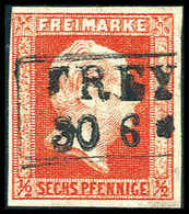 Gest. ½ Sgr., Tieffarbiges, Schön Gestplt. Kab.-Stück.<br/><b>Katalogpreis: 200,-</b> (Michel: 13a) - Other & Unclassified