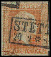 Gest. ½ Sgr., Kab.-Stück Mit R2 STETTIN, Sign. Und Kurzbefund Brettl.<br/><b>Katalogpreis: 200,-</b> (Michel: 13a) - Autres & Non Classés