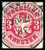 Gest. 3 Kr., Frisches Exemplar (kl. Mgl.) Mit Genau Zentr. Und Klar Aufges. K2 WÜSTENSACHSEN 20/12 67. Stempel-Seltenhei - Other & Unclassified