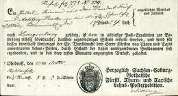 Beleg (1836), Ohrdruf, Seltener Ortsdruck-Postschein Der TT-Lehens-Postexpedition. - Other & Unclassified