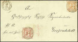 Beleg ¼ Sgr. In Mischfrankatur Mit Ausgabe 1862/64, ½ Sgr. Orange Auf Aktenfrischem Brief, Zentr. Stempel "374" STOTTERN - Altri & Non Classificati