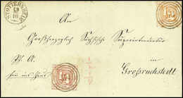 Beleg ¼ Sgr. In Mischfrankatur Mit Ausgabe 1862/64, ½ Sgr. Orange Auf Aktenfrischem Brief, Zentr. Stempel "374" STOTTERN - Autres & Non Classés
