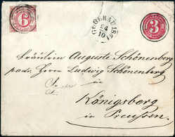 Beleg 6 Kr., Zusatzfrankatur Auf Großformat-Ganzsachenumschlag 3 Kr. Rosa Mit Stempel "118" GROSS-GERAU 24/10 1861 Nach  - Altri & Non Classificati