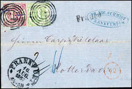 Beleg 15 Kr., Vollrandiges Exemplar Mit Ber. 1 Kr. Grün Auf Gef. Blauem Brief Nach Rotterdam, Zentr. Stempel "220" FRANK - Other & Unclassified