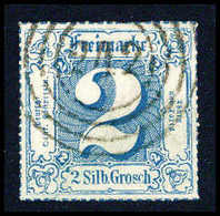 Gest. 2 Sgr. Dunkelblau, Besonders Tiefe Farbe, Luxusstück Mit Gerade Aufges. Stempel "242" RUHLA. Für Hohe Ansprüche, F - Altri & Non Classificati