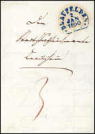 Beleg 1847/65, BLAUFELDEN, Steigbügelstempel In Schwarz, Waidblau Und Rot, Drei Frische Kab.-Briefe. - Autres & Non Classés