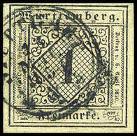 Gest. 1 Kr., Seidenpapier, Gestplt. Prachtstück.<br/><b>Katalogpreis: 300,-</b> (Michel: 1yb) - Other & Unclassified