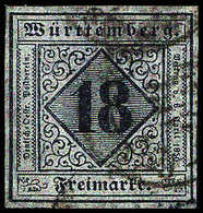 Gest. 18 Kr., Breitrandiges, Gestplt. Prachtstück (kl. Aufklebefältchen).<br/><b>Katalogpreis: 900,-</b> (Michel: 5I) - Autres & Non Classés