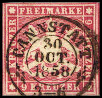 Gest. 9 Kr., Breitrandiges Und Leuchtend Farbfrisches Luxusstück Mit Idealem K2 CANNSTATT, Sign. Kruschel, Thoma BPP. (M - Other & Unclassified