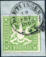 Briefst. 6 Kr., Kab.-Bfstk. Mit Klarem K2 REUTLINGEN 19/9 60, Sign. Thoma BPP.<br/><br/><span Style='color:red;font-size - Sonstige & Ohne Zuordnung