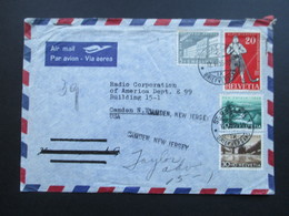 Schweiz 1955 Air Mail Pro Patria  MiF An Die Radio Corporation Camden New York. - Lettres & Documents