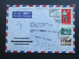 Schweiz 1955 Air Mail Pro Patria  MiF An Die Radio Corporation Camden New York. - Cartas & Documentos