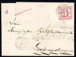 Dreifache Verwendung Württemberg/Thurn & Taxis: 1 Kr. Und 3 Kr. Karminrosa Sowie Thurn & Taxis 1865, 3 Kr. Karminrot Auf - Sonstige & Ohne Zuordnung
