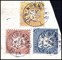 Briefst. 9 Kr. Mit 18 Kr. Gelborange In Mischfrankatur Mit 6 Kr. Blau Auf Bfstk. (teils Ausgebessert), Zentr. K2 TÜBINGE - Other & Unclassified