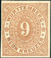 O. Gummi 9 Kr., Seltener Undurchstochener Probedruck Auf Kartonpapier, Sign. Thoma BPP. (Michel: 40P) - Other & Unclassified