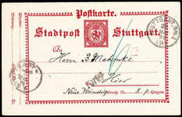 Beleg Nachtaxierte Privatpostkarte: 1898, STUTTGART Nro.1. 28/5 98, K1 Der Staatspost Klar Auf Postkarte "Stadtpost Stut - Autres & Non Classés