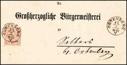Beleg 2 Kr., Kab.-Vordruckbrief Mit Schönem Taxis-K1 ORTENBERG. (Michel: 8) - Other & Unclassified