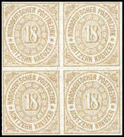 * 18 Kr., Ungebr. Kabinett-Viererblock.<br/><b>Katalogpreis: 300,-</b> (Michel: 11(4)) - Other & Unclassified