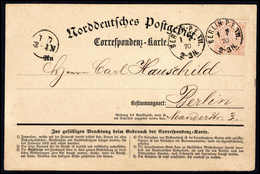 Beleg Ersttags-Korrespondenzkarte: ½ Gr., Kab.-Stück Mit Klarem K1 BERLIN P.E.VII. 1/7 70 Als Orts-Postkarte Innerhalb B - Other & Unclassified