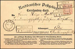 ½ Gr. Ortspostkarte: ½ Gr., Einzelfrankatur Auf Luxus-Korrespondenzkarte Im Ortsverkehr Von Köln Gelaufen, Klare R2 COEL - Altri & Non Classificati