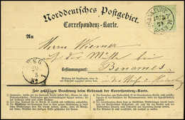 1 Kr., Einzelfrankatur Auf Vordruck-Korrespondenzkarte (waagr. Falte) Mit K1 FRANKFURT A.M. 19/3 71 Nach Bonames. (Miche - Other & Unclassified