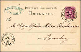 Beleg DANZIG N3 20/8 75 (Sp.7-3), Klar Auf Tadelloser Postkarte DR 5 Pfge. (Michel: DR P5) - Sonstige & Ohne Zuordnung