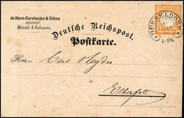 Beleg DÜSSELDORF 13/7 74 (Sp.11-1N3), Sehr Schöner Abschlag Auf Tadelloser Postkarte DR ½ Gr. Stempel-Seltenheit. (Miche - Other & Unclassified