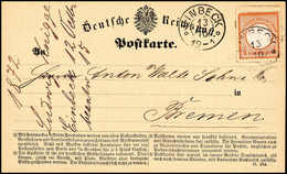 Briefst./Beleg Postkarten-Ausschnitt Auf Postkarte: ½ Gr., Kab.-Stück Auf Postkartenabschnitt, Erneut Verwendet Auf Post - Autres & Non Classés